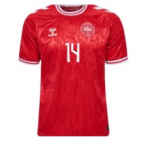 Maglia Calcio Danimarca Mikkel Damsgaard #14 Prima Divisa Europei 2024 Manica Corta